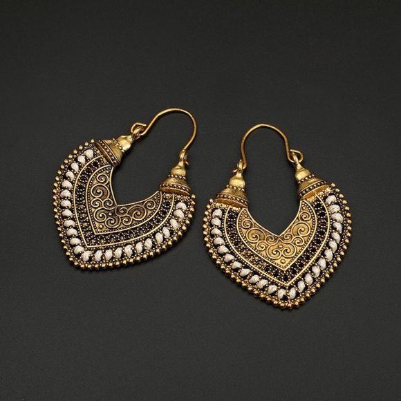 🌺Vintage Ethnic tribal crochet hoop Earring - Picture 8 of 16